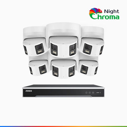 ANNKE NightChromaTM NDK800 – 4K 8 Channel 6 Panoramic Dual Lens Camera PoE Security System, f/1.0 Super Aperture