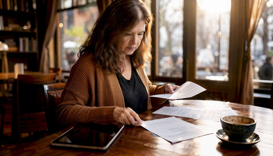 IT specialist reviewing payment security documents