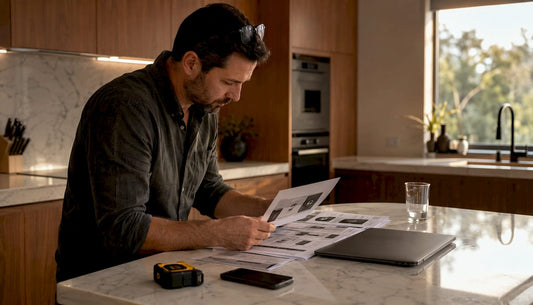 Security consultant reviewing safe product brochures