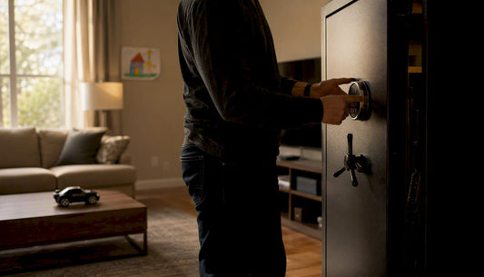 Parent locking biometric gun safe
