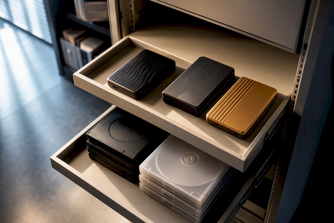 Media storage inside an anonymous fire safe