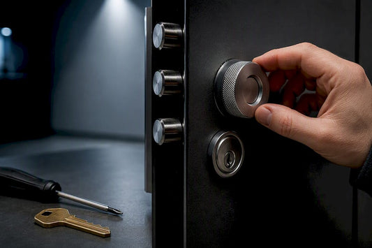 Mechanical backup lock on security door