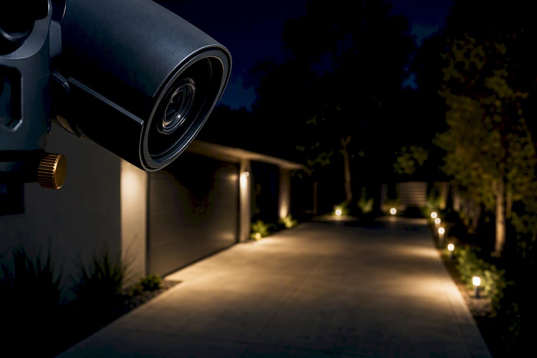 Night vision camera watching a distant driveway