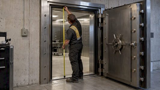 Vault door clear opening measured with tape