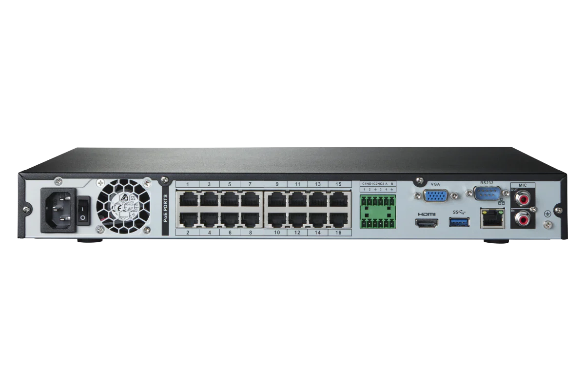 A Series Lorex Elite Series 4K 32 Camera Capable 8TB Wired NVR System with 8MP (4K) A10 IP Dome Cameras