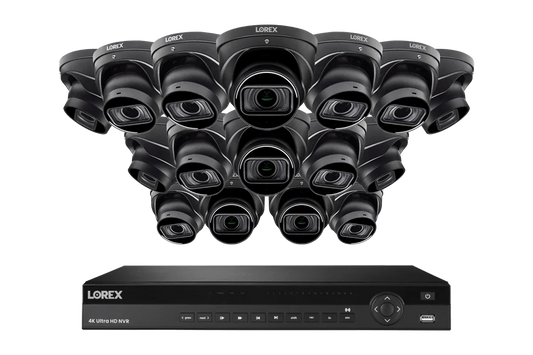 Lorex Elite Series NVR with N3 (Nocturnal Series) IP Dome Cameras - 4K 16-Channel 4TB Wired System