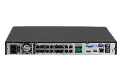 H Series Lorex Fusion Series 4K 16 Camera Capable (Wired or Fusion Wi-Fi) 4TB Wired NVR System with H16 IP Dome Cameras