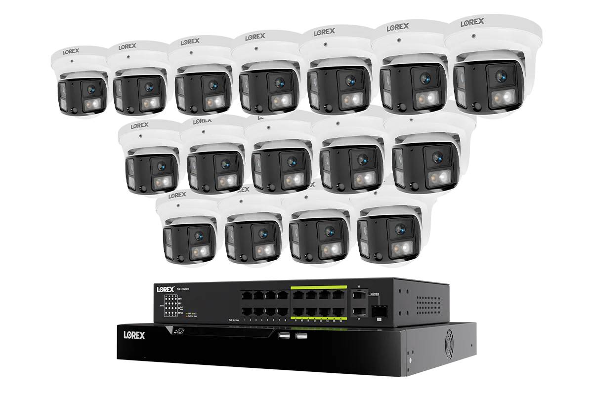 Lorex X Series Connect X Series 4K 32-Channel Wired NVR System with X3 Dual-Lens Turret Camera - 8TB (Cable not included)