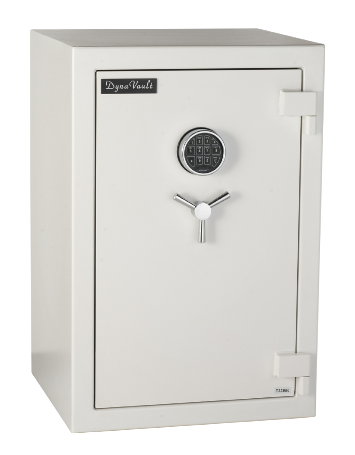 DynaVault DV 3019 C Fire and Burglary Safe – front view showing solid steel door and combination lock
DynaVault DV 3019 C Fire and Burglary Safe – front view showing solid steel door and combination lock

Open DynaVault DV 3019 C safe with adjustable interior shelves and fireproof insulation

Close-up of DynaVault DV 3019 C composite door and locking bolts for fire and burglary protection

Fire-rated DynaVault 3019C safe in home office setting for secure document storage

Heavy-duty steel DynaVault DV 3019 