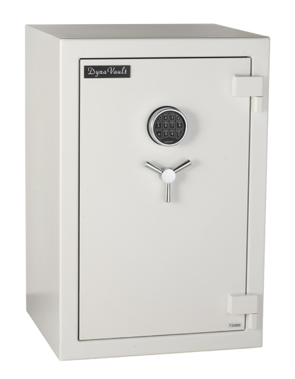 DynaVault DV 3019 C Fire and Burglary Safe – front view showing solid steel door and combination lock
DynaVault DV 3019 C Fire and Burglary Safe – front view showing solid steel door and combination lock

Open DynaVault DV 3019 C safe with adjustable interior shelves and fireproof insulation

Close-up of DynaVault DV 3019 C composite door and locking bolts for fire and burglary protection

Fire-rated DynaVault 3019C safe in home office setting for secure document storage

Heavy-duty steel DynaVault DV 3019 