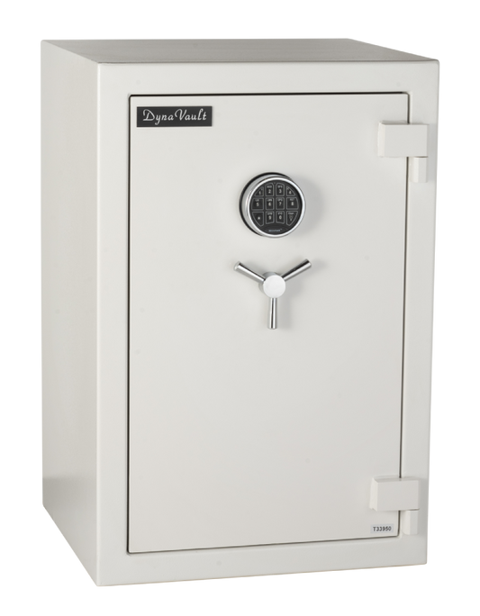 DynaVault DV 3019 C Fire and Burglary Safe – front view showing solid steel door and combination lock
DynaVault DV 3019 C Fire and Burglary Safe – front view showing solid steel door and combination lock

Open DynaVault DV 3019 C safe with adjustable interior shelves and fireproof insulation

Close-up of DynaVault DV 3019 C composite door and locking bolts for fire and burglary protection

Fire-rated DynaVault 3019C safe in home office setting for secure document storage

Heavy-duty steel DynaVault DV 3019 