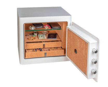 Gardall JS1718-W-C Jewelry Safe – Elegant Home Jewelry Storage Safe with Velvet Drawers