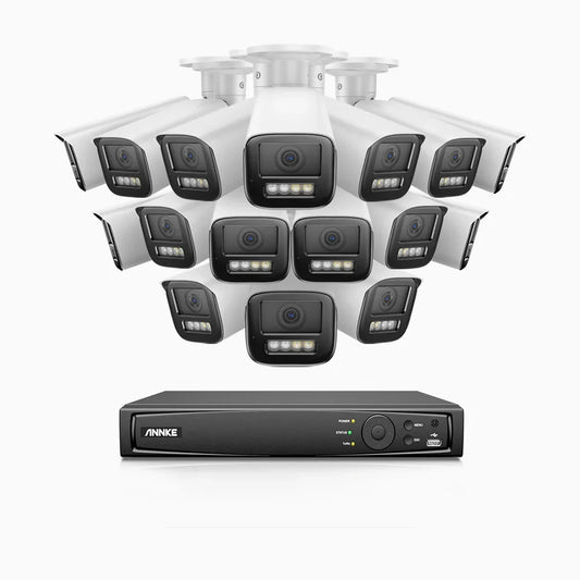 ANNKE HZ804 - 4K 16 Channel 16 Cameras PoE Security System, 4X Optical Zoom, 2.8 - 12 MM Motorized Varifocal Lens