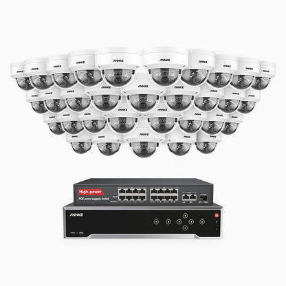 ANNKE H800 - 4K 32 Channel 32 Cameras PoE Security System, Human & Vehicle Detection, Color & IR Night Vision, Built-in Mic, RTSP Supported, 16-Port PoE Switch Included