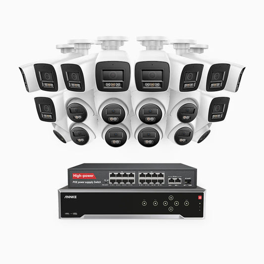 ANNKE H1200 - 4K 12MP 32 Channel PoE Security System with 10 Bullet & 10 Turret Cameras