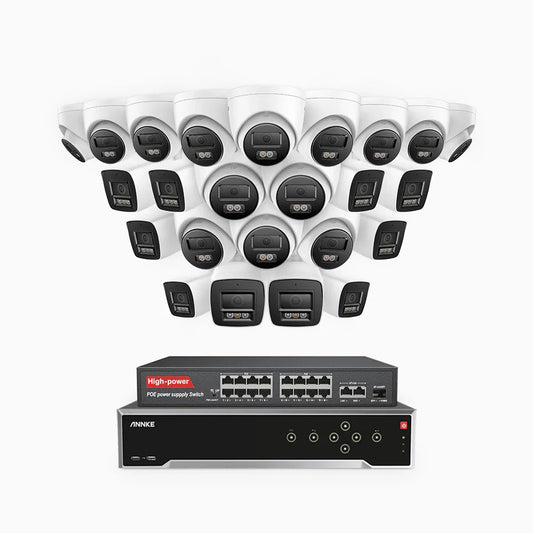 ANNKE H800 - 4K 32 Channel PoE Security System with 10 Bullet & 14 Turret Cameras, Human & Vehicle Detection