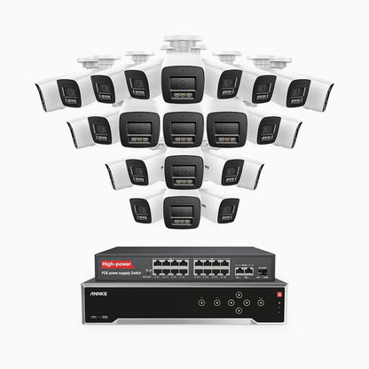 ANNKE H800 - 4K 32 Channel 24 Cameras PoE Security System, Human & Vehicle Detection, Color & IR Night Vision, Built-in Mic, RTSP Supported, 16-Port PoE Switch Included
