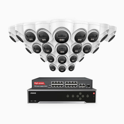 ANNKE H800 - 4K 32 Channel 24 Cameras PoE Security System, Human & Vehicle Detection, Color & IR Night Vision, Built-in Mic, RTSP Supported, 16-Port PoE Switch Included