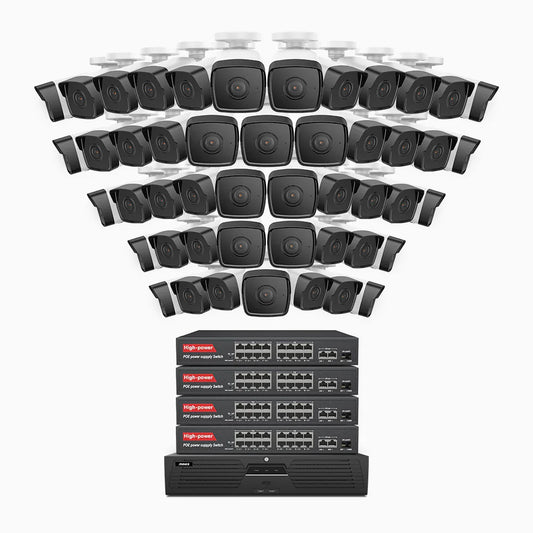 ANNKE H500 - 3K 64 Channel 48 Cameras PoE Security System, EXIR 2.0 Night Vision, Built-in Mic & SD Card Slot, Works with Alexa, 16-Port PoE Switch Included ,IP67 Waterproof, RTSP Supported