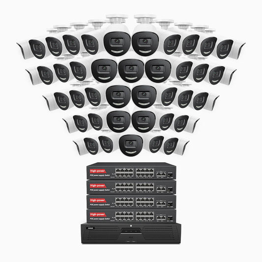ANNKE H800X - 4K 64 Channel 48 Cameras PoE Security System, 1/1.8'' BSI Sensor, f/1.6 Aperture (0.003 Lux), Siren & Strobe Alarm,Two-Way Audio