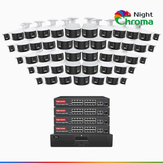 ANNKE NightChromaTM NDK800 – 4K 64 Channel 48 Panoramic Dual Lens Cameras PoE Security System, f/1.0 Super Aperture