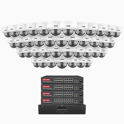 ANNKE H1200 - 4K 12MP 64 Channel 40 Cameras PoE Security System, Color & IR Night Vision, Human & Vehicle Detection, H.265+, Built-in Microphone, Max. 512 GB Local Storage, IP67