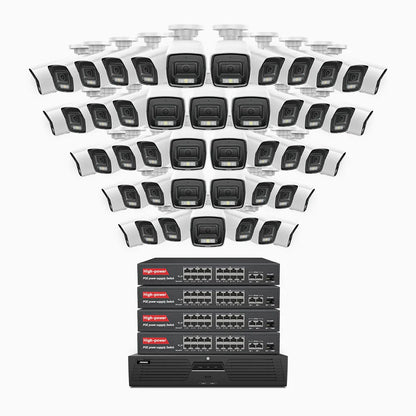 ANNKE H1200 - 4K 12MP 64 Channel 48 Cameras PoE Security System, Color & IR Night Vision, Human & Vehicle Detection, H.265+, Built-in Microphone, Max. 512 GB Local Storage, IP67