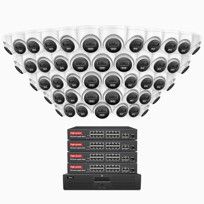 ANNKE H1200 - 4K 12MP 64 Channel 48 Cameras PoE Security System, Color & IR Night Vision, Human & Vehicle Detection, H.265+, Built-in Microphone, Max. 512 GB Local Storage, IP67