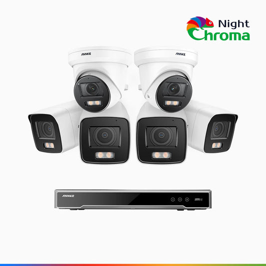 ANNKE NightChromaTM NCK800 – 4K 16 Channel PoE Security System with 4 Bullet & 2 Turret Cameras, f/1.0 Super Aperture