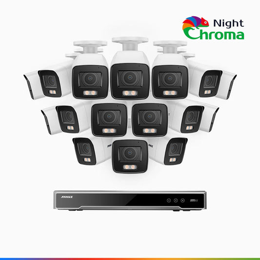 ANNKE NightChromaTM NCK800 – 4K 16 Channel 16 Cameras PoE Security System, f/1.0 Super Aperture, Color Night Vision, 2CH 4K Decoding Capability