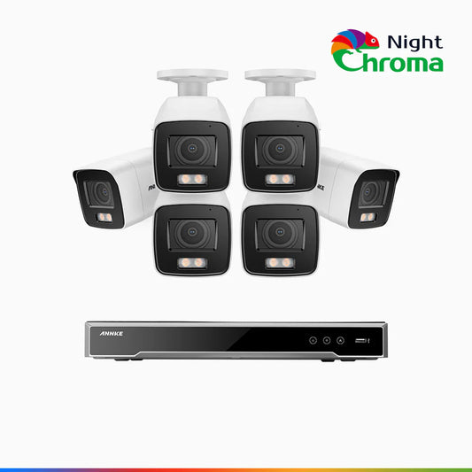 ANNKE NightChromaTM NCK800 – 4K 16 Channel 6 Cameras PoE Security System, f/1.0 Super Aperture, Color Night Vision