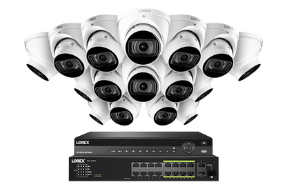 Nocturnal Series Lorex Elite Series 32-Channel (8TB) 4K IP System with Nocturnal N4 Lite Turret Cameras and PoE Switch