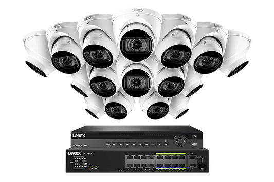 Nocturnal Series Lorex Elite Series 32-Channel (8TB) 4K IP System with Nocturnal N4 Lite Turret Cameras and PoE Switch