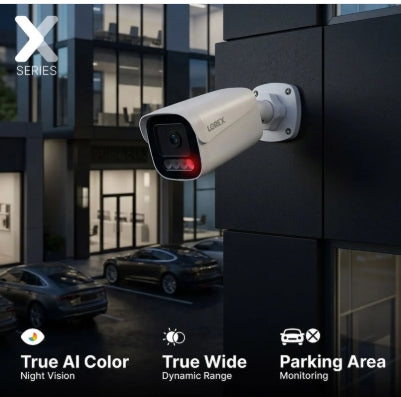 Lorex Series X Connect X5 4K PoE Bullet Camera with AI Color Night Vision - White/Black
