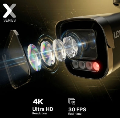 Lorex Series X Connect X5 4K PoE Bullet Camera with AI Color Night Vision - White/Black