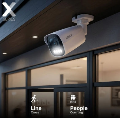 Lorex X Series Connect X3 4K Motorized Varifocal PoE Bullet Camera with Active Deterrence - Black/White