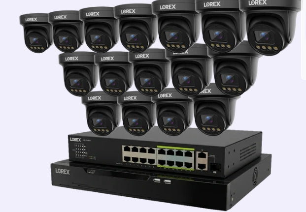 Lorex Connect X Series 4K 32-Channel Wired NVR System with X3 Turret Security Cameras - 8TB
