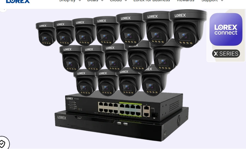 Lorex Connect X Series 4K 32-Channel Wired NVR System with X3 Turret Security Cameras - 8TB