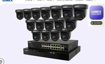 Lorex Connect X Series 4K 32-Channel Wired NVR System with X3 Turret Security Cameras - 8TB