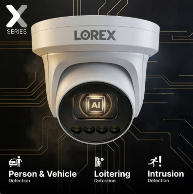 Lorex Connect X Series 4K 32-Channel Wired NVR System with X3 Turret Security Cameras - 8TB