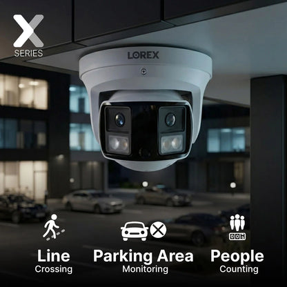 Lorex X Series Connect X Series 4K 32-Channel Wired NVR System with X3 Dual-Lens Turret Camera - 8TB (Cable not included)