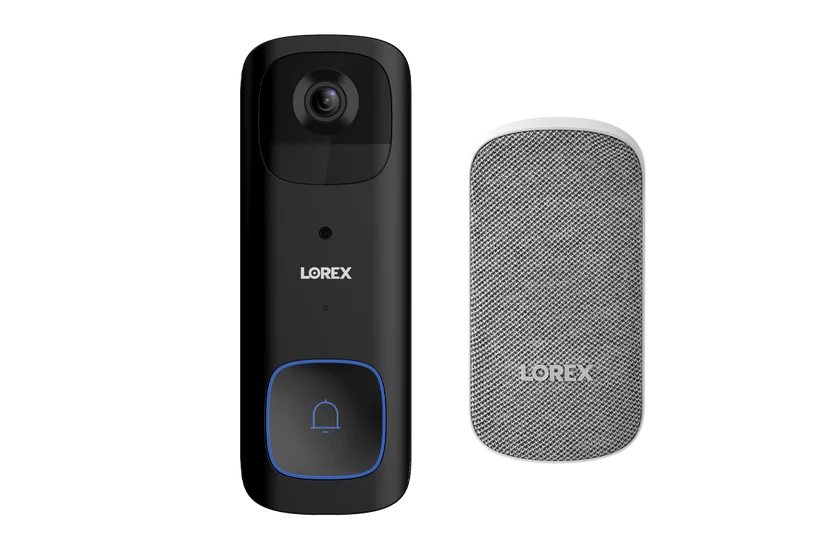 Lorex 2K Wi-Fi Video Doorbell (Battery-Operated) with Wi-Fi Chimebox (32GB)