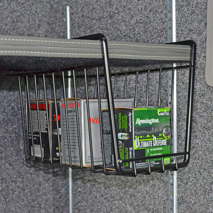Under Shelf Ammo Basket – Space-Saving Storage for Gun Safe & Ammo