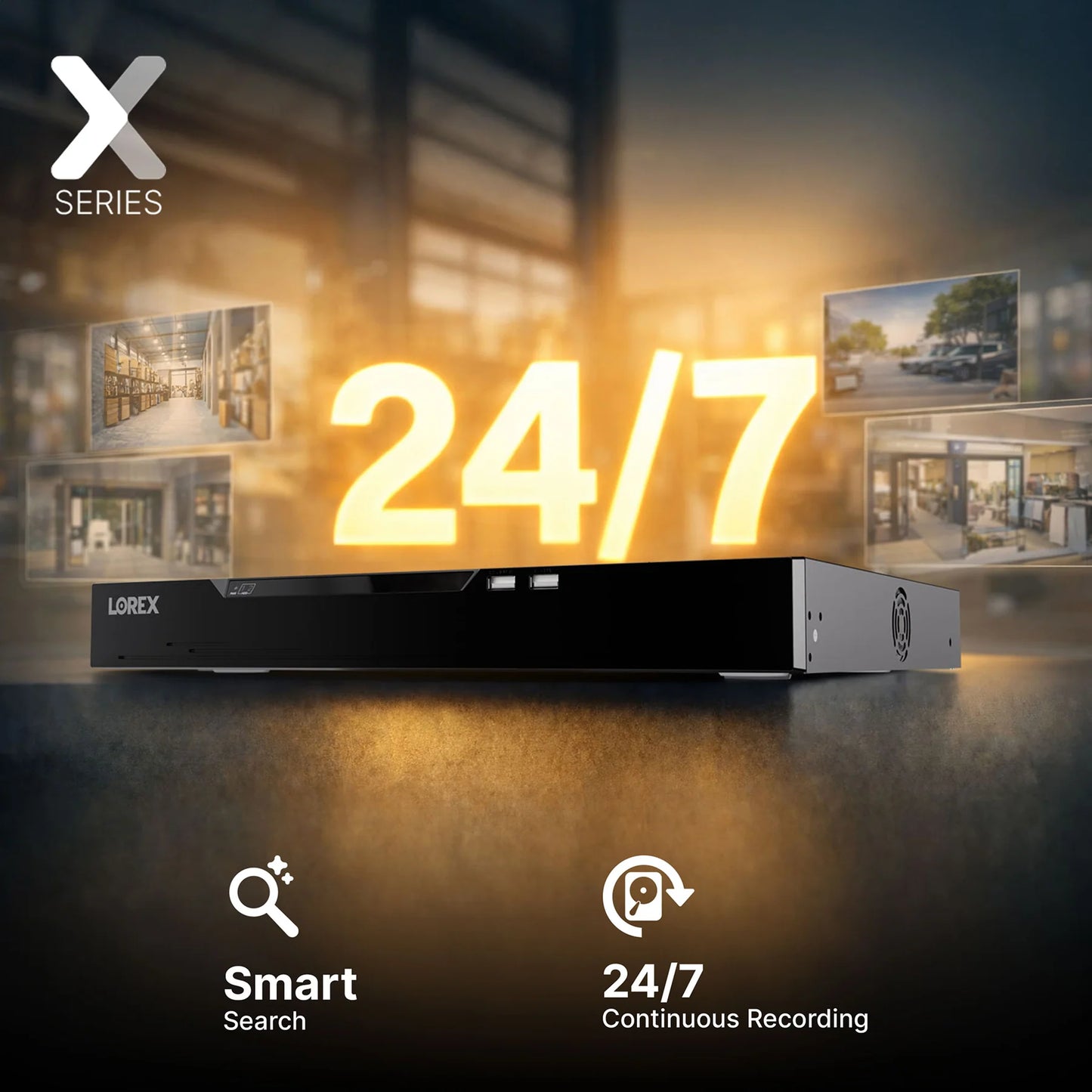 Lorex X Series Connect X Series 4K 32-Channel Wired NVR System with X3 Dual-Lens Turret Camera - 8TB (Cable not included)
