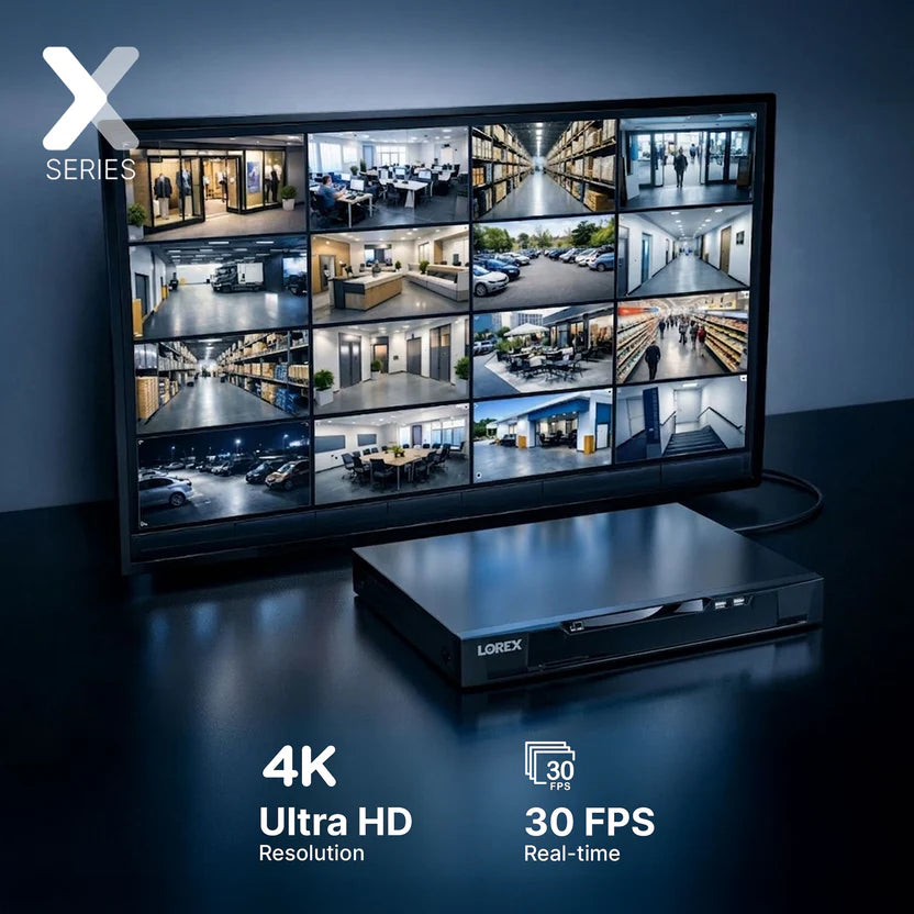 Lorex X Series Connect X Series 4K 32-Channel Wired NVR System with X3 Dual-Lens Turret Camera - 8TB (Cable not included)