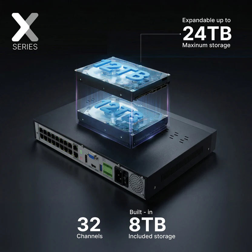 Lorex X Series Connect X Series 4K 32-Channel Wired NVR System with X3 Dual-Lens Turret Camera - 8TB (Cable not included)